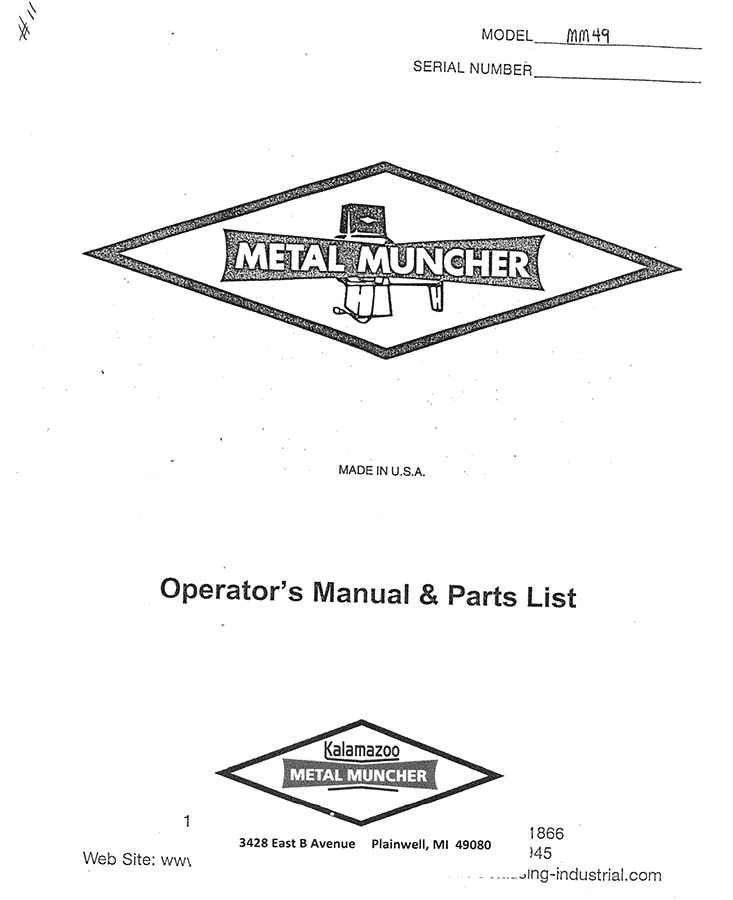 Metal Fabrication Machine Builder Model MM-49